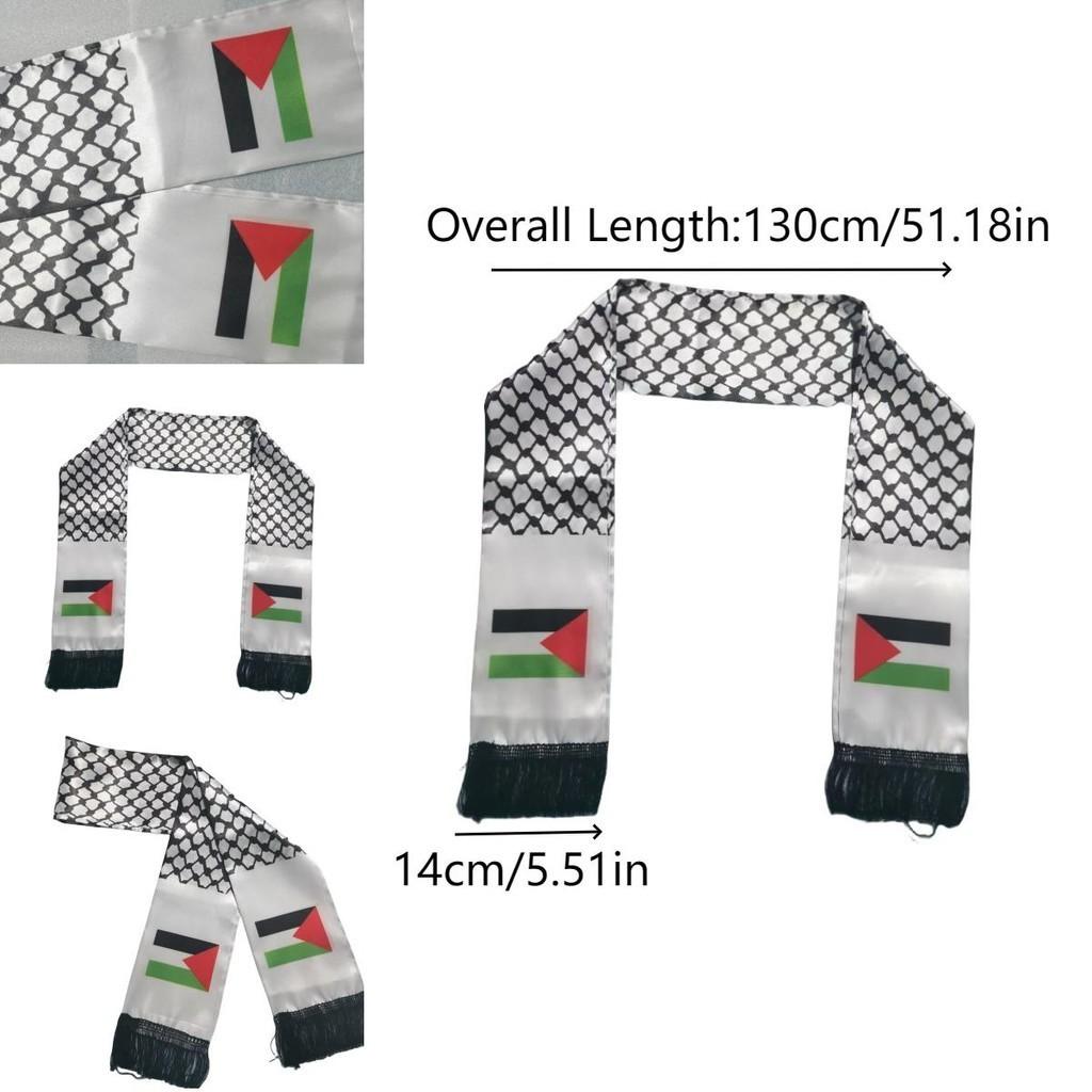 Long Rectangle Palestinian Flag Scarf 14*130cm Soft Polyester Material