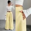 Autumn New Solid Color High Waist Drape Loose and Thin Women's Versatile Suit Trousers