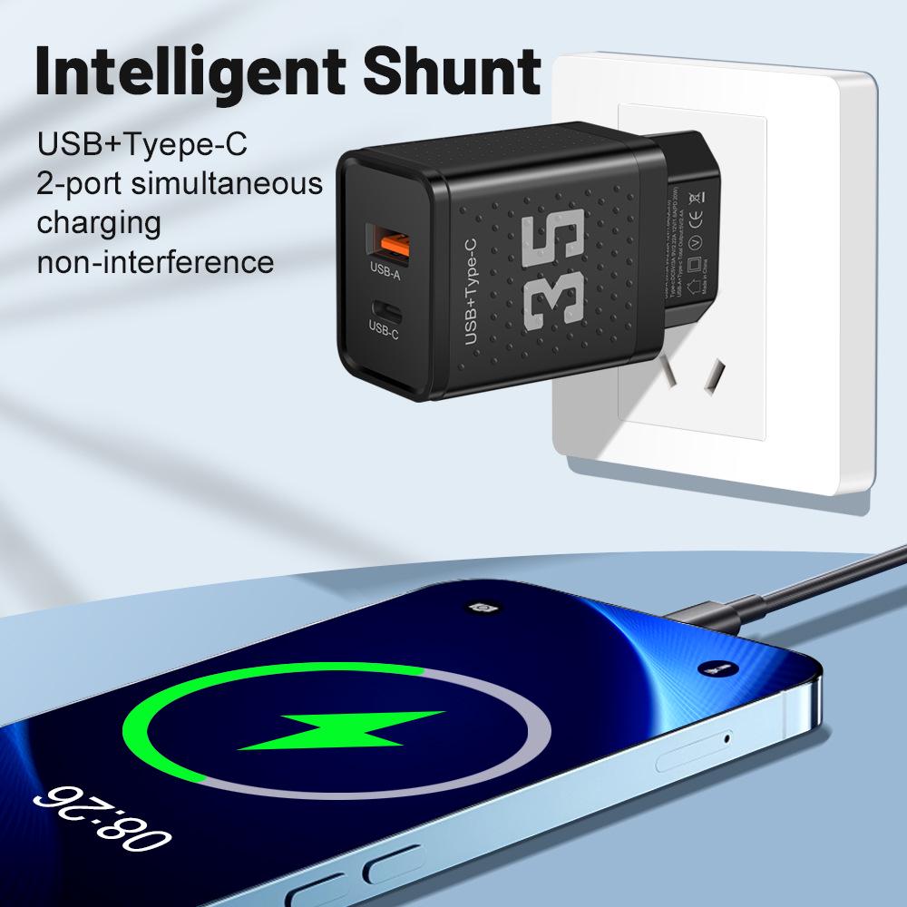 20W 3A Dual PD+USB Charger with US/EU/UK Plugs