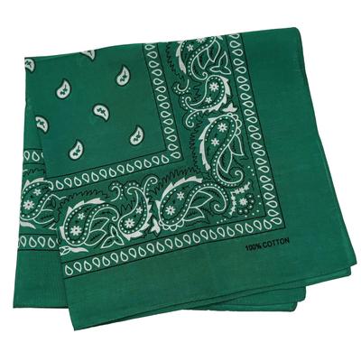Trifong Bandana Green Paisley Handkerchief Adults Stylish 100% Cotton Cashew Pattern Men's Unisex Green 55cm X 55cm Lodging Green