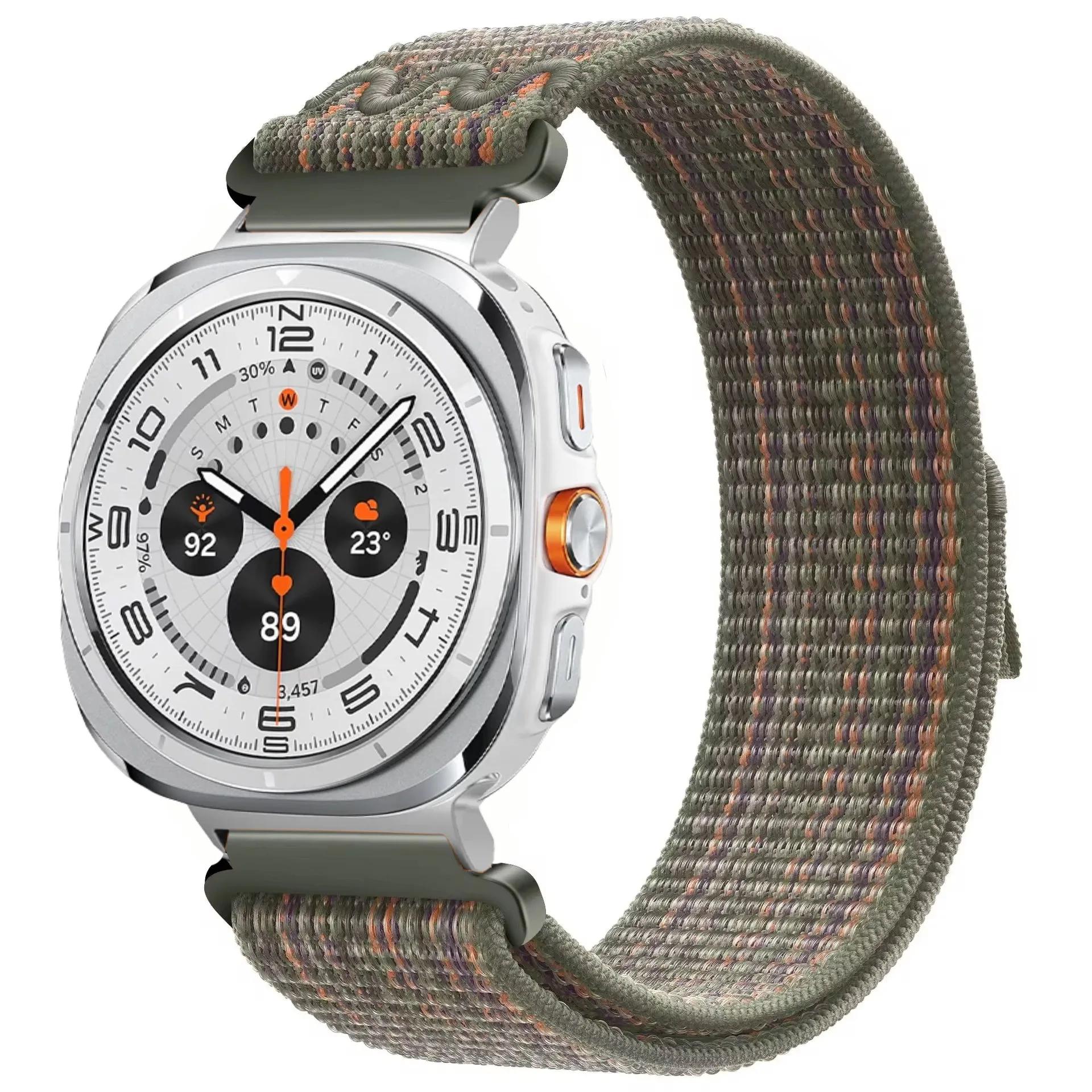 

Embroidered Nylon Strap for Samsung Galaxy Watch Ultra 47mm Bracelet Wristband Sports Breathable Belt Galaxy Watch 8 Ultra 2026 Galaxy Ultra 47mm