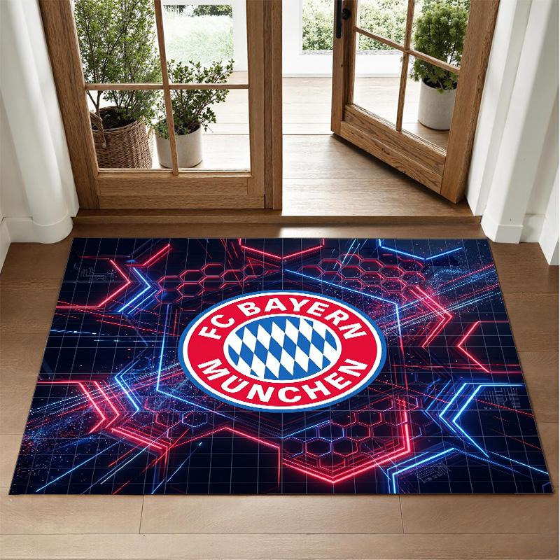 FC Bayern München Design Kristall-Samt Teppich Weiche Dekorationsmatte für Schlafzimmer Eingang