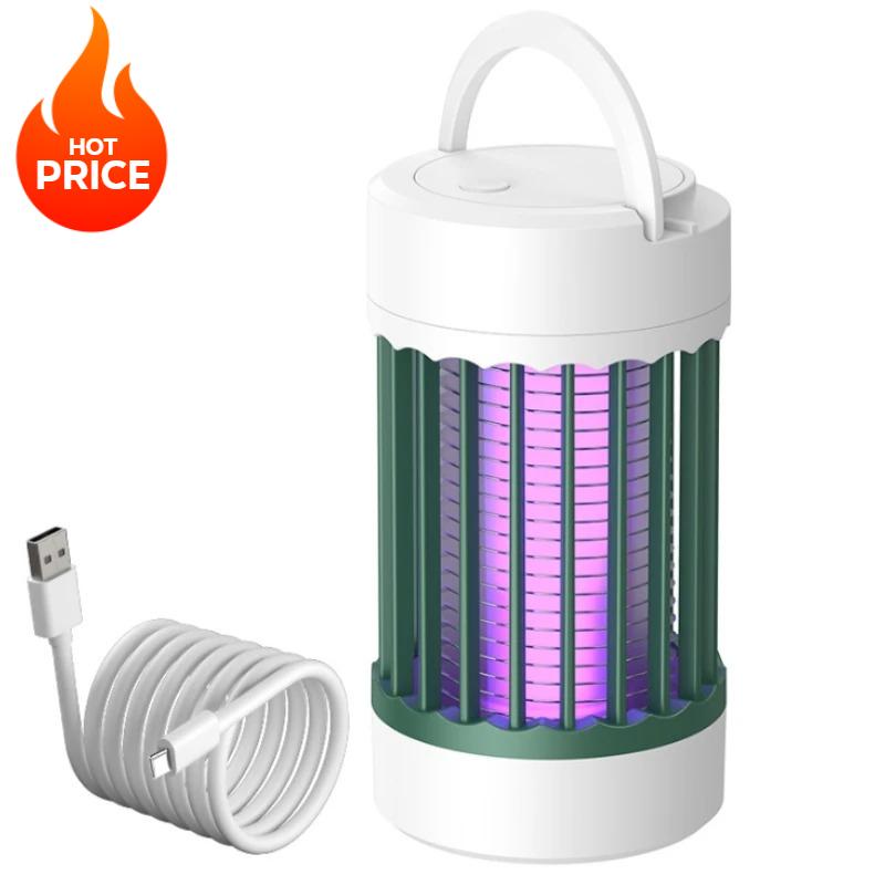 

Портативная электрическая лампа от комаров USB перезаряжаемая УФ-лампа для уничтожения насекомых в помещении и на открытом воздухе для кемпинга или дома с ночником Green-2 Lights