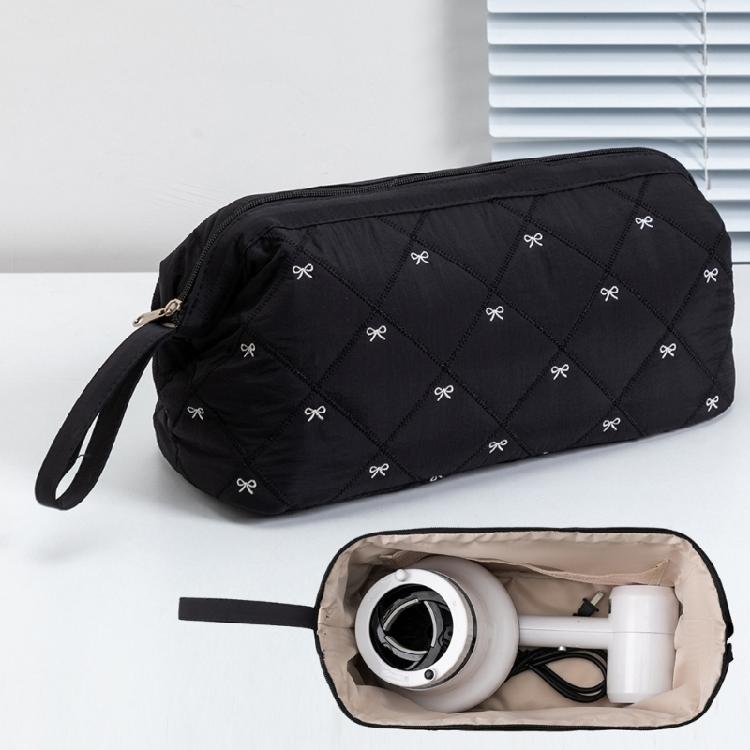 Spacious Multi Compartment Travel Toiletry Bag for Organizing Hair Styling Tools and Cosmetics Lightweight Foldable