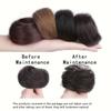 Straight Hair Synthetic Rubber Band Black Brown Bun Women's Natural Hair Circle High Elastic Band Ponytail Hair Accessories