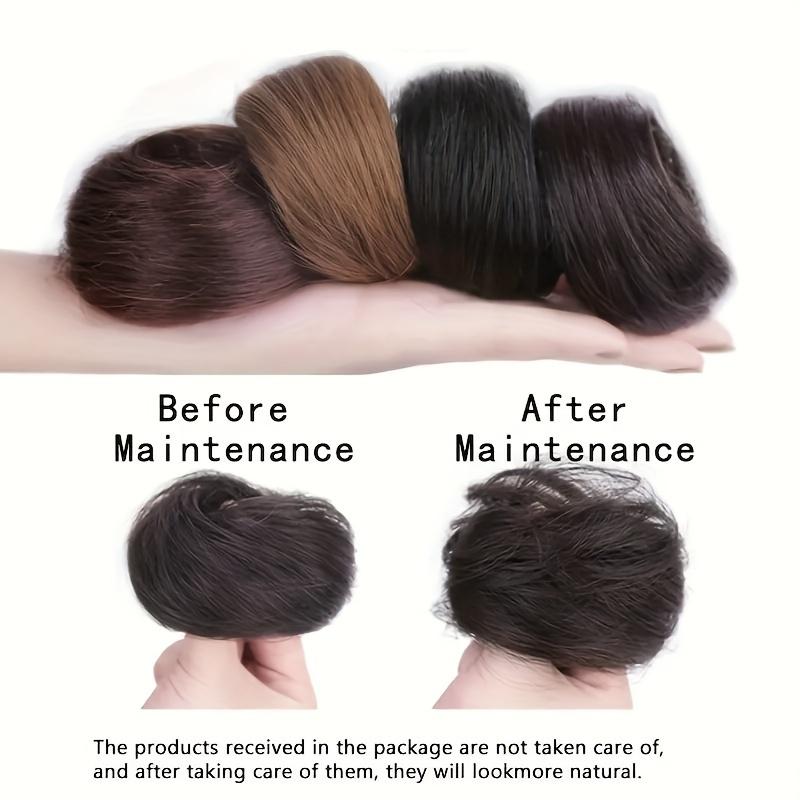 Straight Hair Synthetic Rubber Band Black Brown Bun Women's Natural Hair Circle High Elastic Band Ponytail Hair Accessories