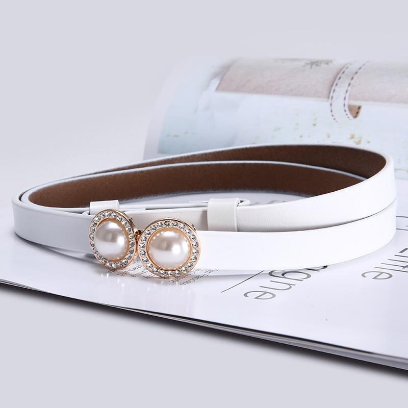 Product Category Womens Genuine Leather Belt With Pearl Decor For Casual Fashion And Elegant Styling