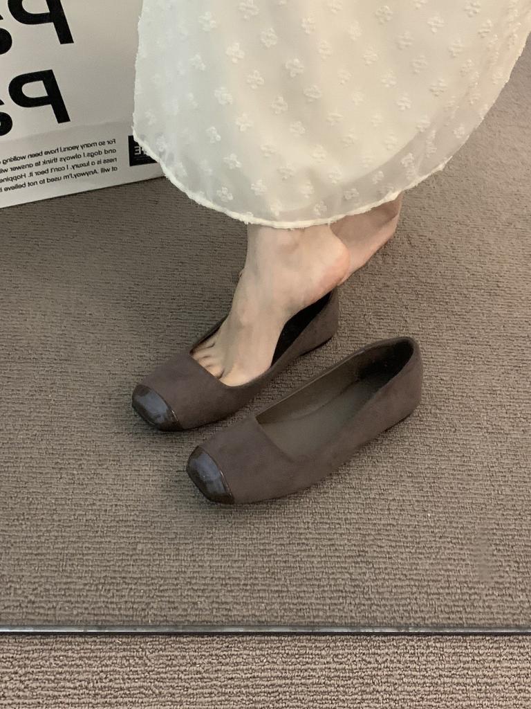 Flat-bottomed French temperament apricot single shoes fairy shoes spring and autumn 2025 new summer gentle small fragrant wind evening grandma shoes