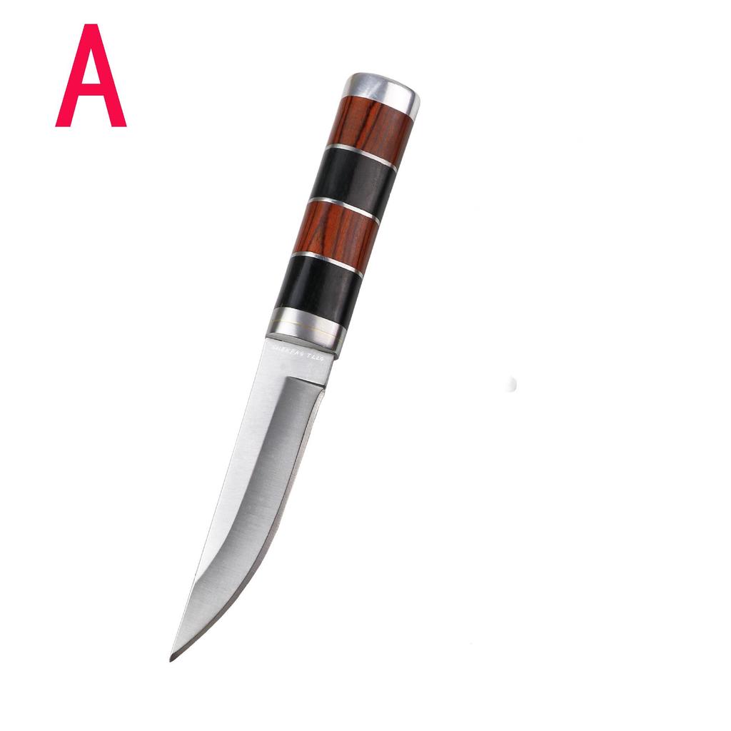 Mirror Light with A Wooden Handle, A Small Straight Knife, A Household Sharp Knife for Fruits, A Fishing Small Straight Knife