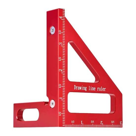 3D Aluminum Alloy Triangle Ruler with Drill Guide Holes Protractor Precision Drilling Guide Ruler Multi-Angle Measuring Tool