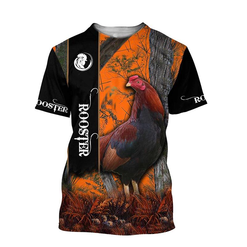 

Футболка с рисунком «Битва петуха» для мужчин, забавные футболки с 3D-принтом в виде курицы, летние повседневные футболки с коротким рукавом и круглым вырезом, унисекс 2XL