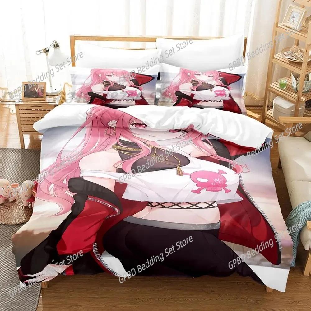 3d Print Anime Kawaii Girl Mori Calliope Bedding Set Bedroom Soft Modern Bedspreads Comefortable Duvet Cover Quilt Pillowcase