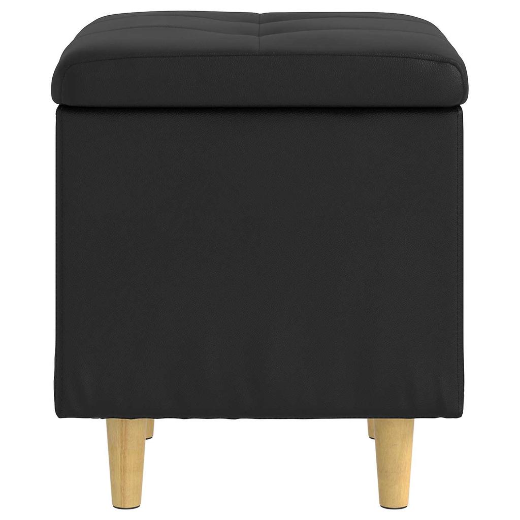 Storage Ottoman Black 40 x 40 x 45 cm Faux Leather