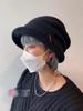 Japanese Style Wool Slouchy Beanie: Women's Warm Autumn/Winter Fisherman Beret with Chain Detail, Enhances Face and Style.