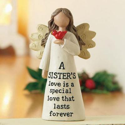 Angel Ornament Exquisite Workmanship Friendship Angel Statue Resin Angel Sculpture for Home Decoration