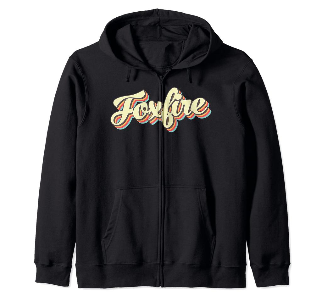 Foxfire T-Shirt Retro Art Baseball Font Vintage Zip Hoodie