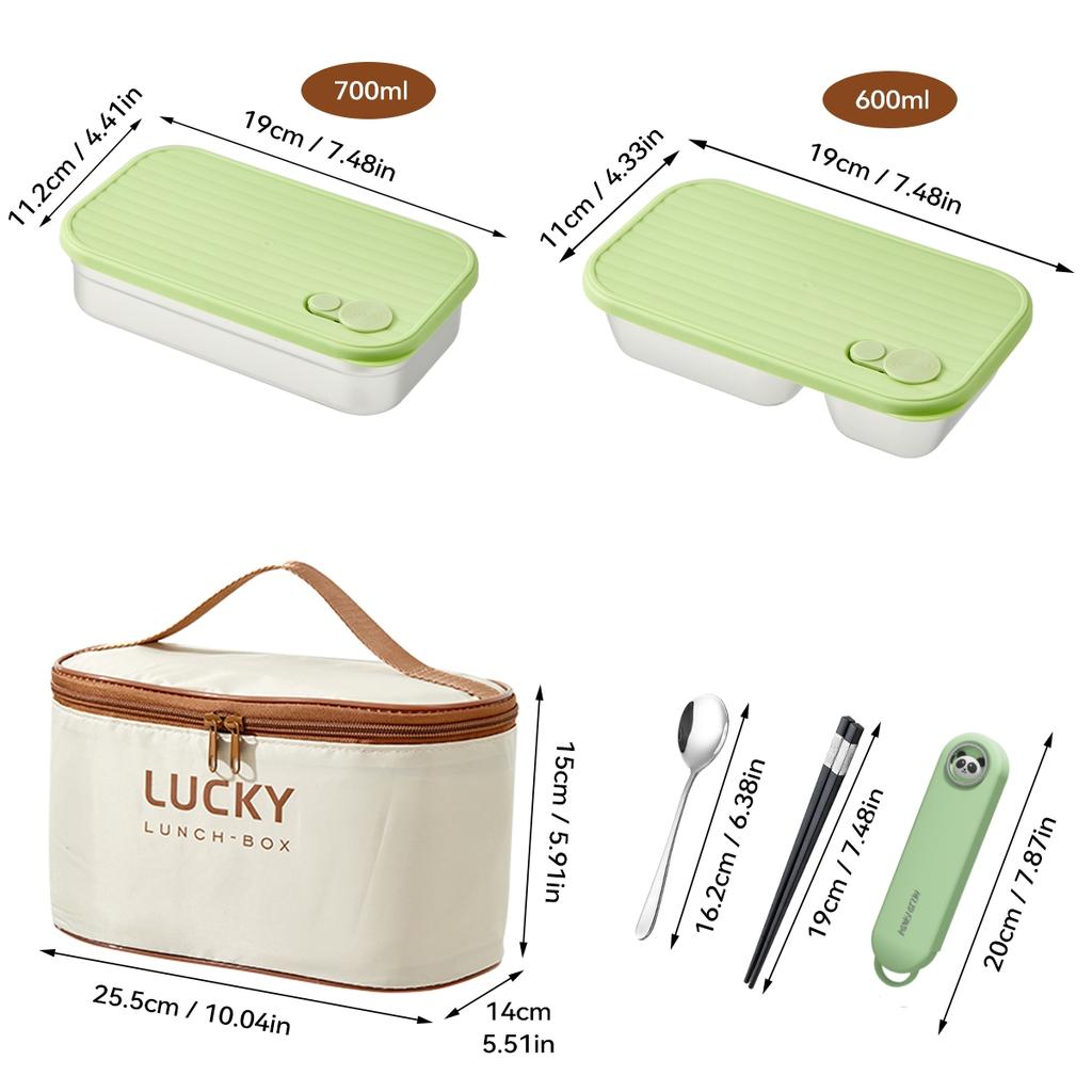 New Portable 304 Stainless Steel Lunch Box Travel Picnic Sealed Leak Proof Fruit Salad Bento Box For Student Adult