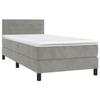 3141341 vidaXL Lit à sommier tapissier et matelas Gris clair 90x200 cm Velours