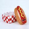 Squeaky Plush Dog Toy Hot Dog Bun Shape Chew Toy Dog Snuffle Toy with Crinkle Paper Puppy Teething Toy for Boredom Relief Interactive Training