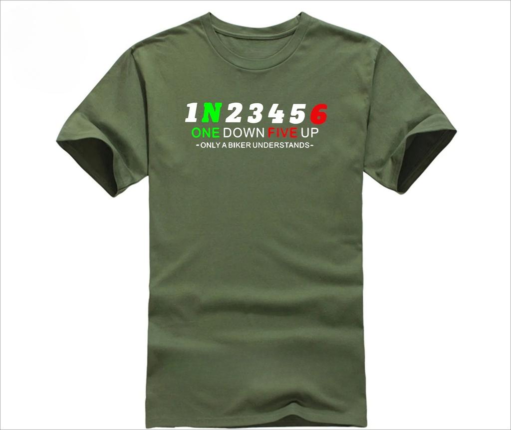 Spring And Autumn Motorcycle 1n23456 Shift Gear Moto New Unisexs Tshirt Casual Sports Design Tshirt