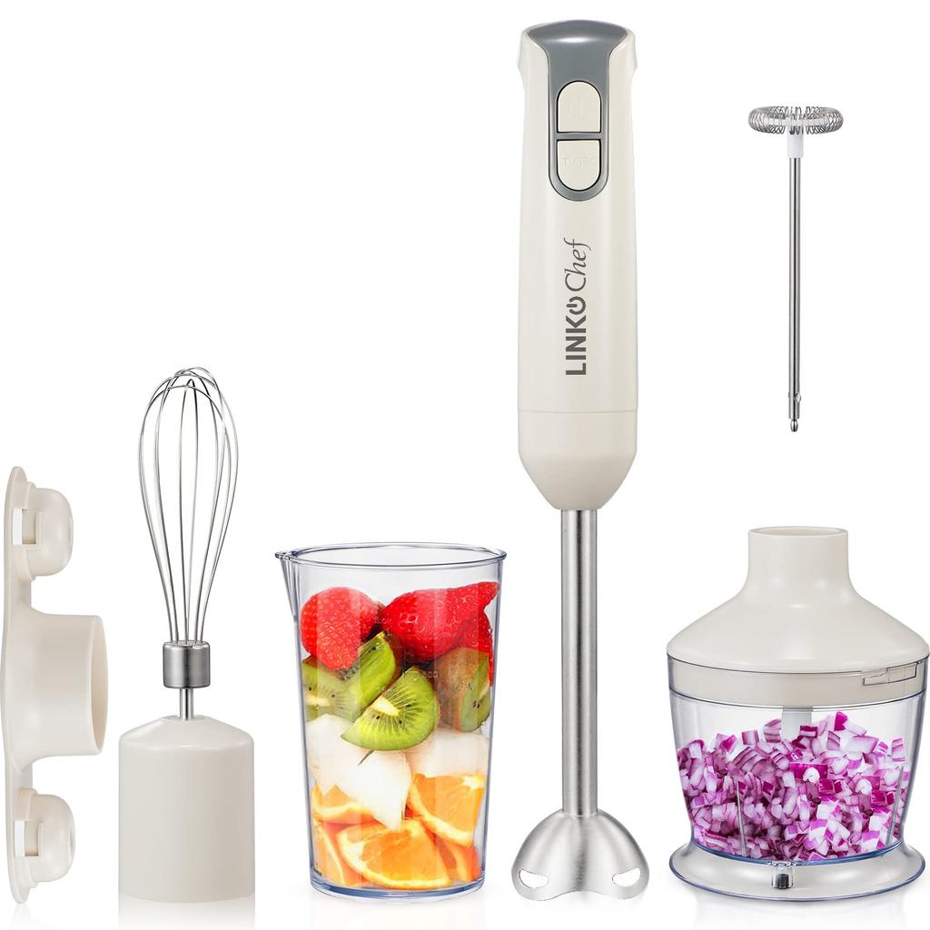 LINKChef Hand Baby 6 in Milk Cooking Can Crush Food Kitchen Appliances Blender, Multi-Stick Blender, Mixer, Food, 1, Crush, Mix, Whip, Crush, Chop,