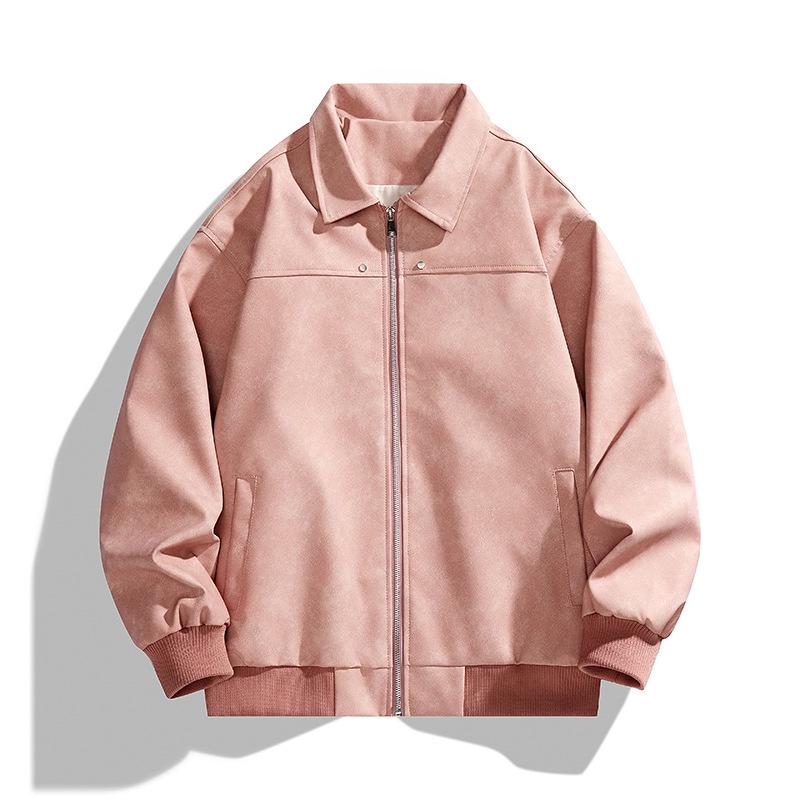 Мужская ретро-куртка с лацканами из коричневой замши XL