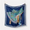 Luxury Horse Print Silk Square Scarf Women Spring Neck Tie Shawl Wraps Female Hair Hand Wrist Headkercheif Hijab Bandana