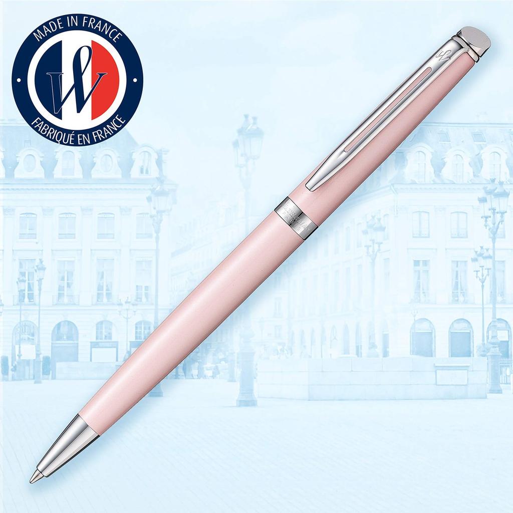 WATERMAN Metropolitan Essential Ballpoint Pen Rosewood CT Fine Point with Gift Box and Shopper Bag, Luxury French Writing Instrument 1891285 W1