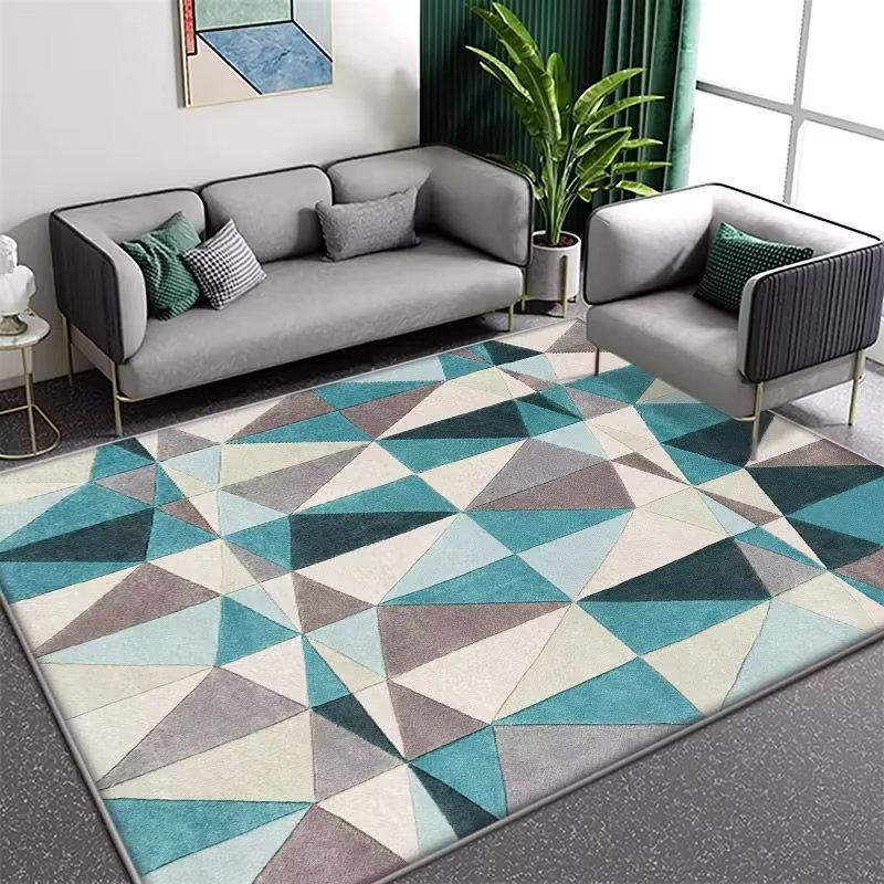 Living Room Coffee Table Carpet Striped Graphic Floor Mat Household Living Room Large-area Laying Soft Floor Mat