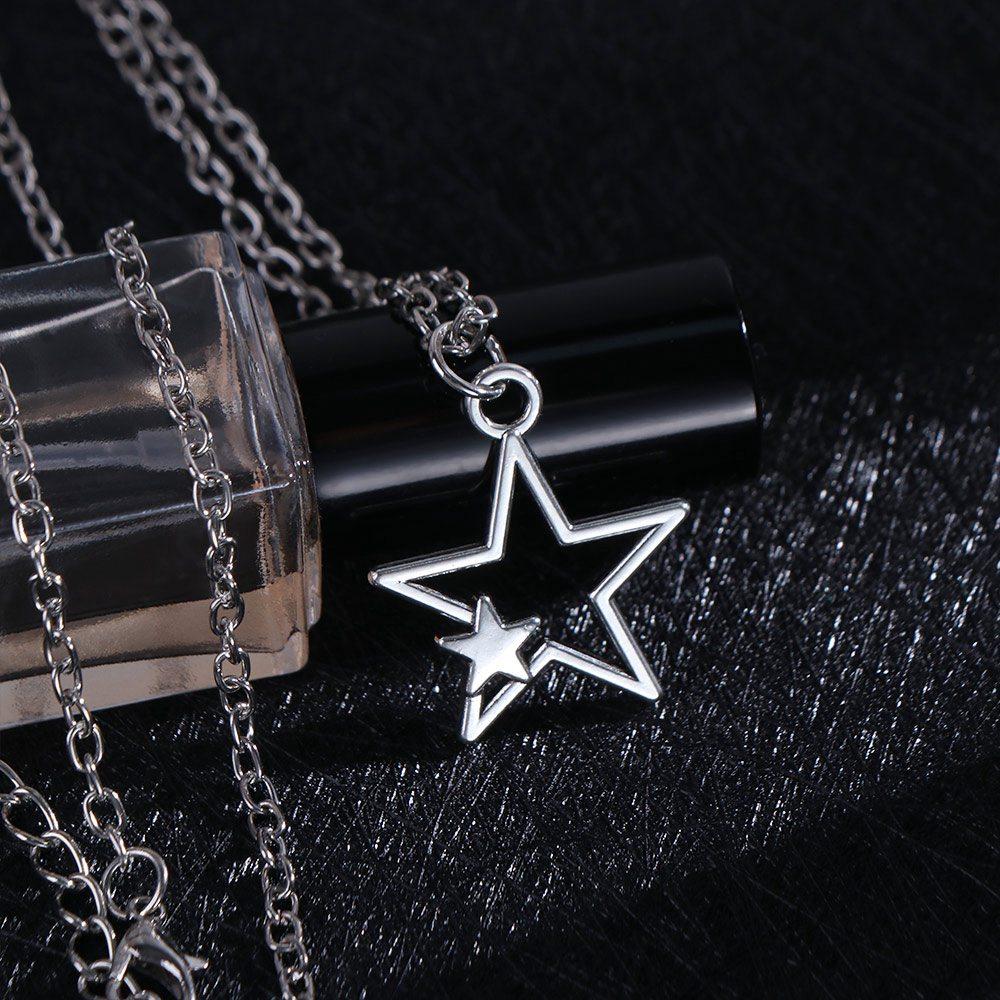 Zinc Zinc Alloy Star Pendant Necklace Hollow Choker Korean Clavicle Chain Vintage Pentagram Necklace  Jewelry