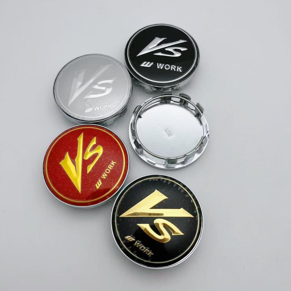 4pcs 59mm Car Wheel Center Caps With VS W Work Logo Emblem Wheel Hubcaps Auto Rim Center Cover Replace Car Styling Accessories