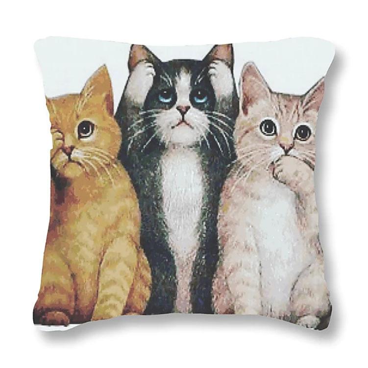 Home Decor Cute Kitten Patterns Pillow Covers for Decor Pattern Cushion Cover Suitable for Sofa Bedroom Car Pillow Cover