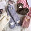 Women's Coral Fleece Winter Cat Claw Home Plush Socks Sleep Socks Floor Socks