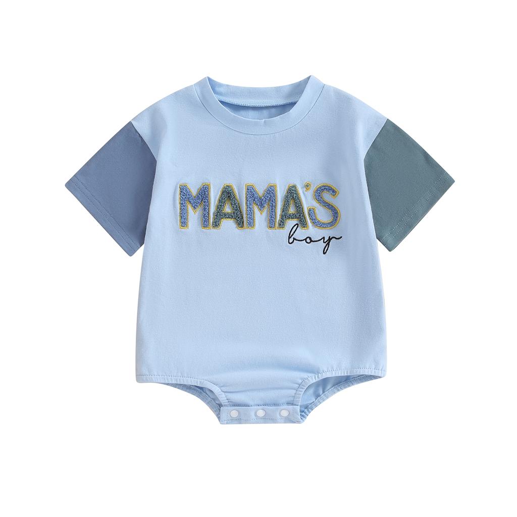 Baby Boy Romper Casual Letter Embroidery Round Neck Short Sleeve Jumpsuit Summer Clothes for Infant Newborn Toddler