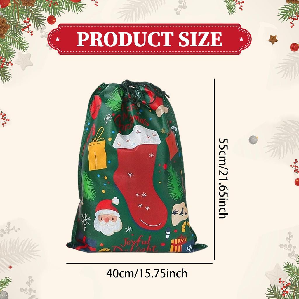 Christmas Drawstring Gift Bag Closure, Versatile Wrapping Pouch, Xmas Treats for