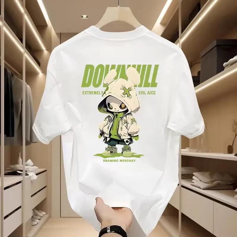 

Футболка с короткими рукавами для мужчин, летняя, тонкая, с круглым вырезом, из чистого хлопка, jojo bizarre adventure, мужская одежда, kid cudi XXXXXL белый