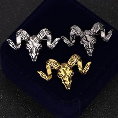Wysokiej klasy Gorąca Moda Brytyjski Styl Zwierzę Głowa Owcy Broszka Pin do Męskiego Garnituru Odznaka Przypinki do Klapy i Broszki Akcesoria Biżuteria