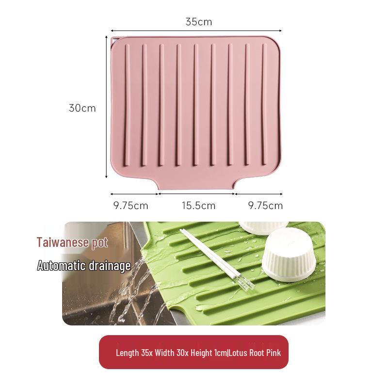 Silicone Multi-functional Kitchen Mat: Sink Splash Guard & Heat-Insulating Draining Mat