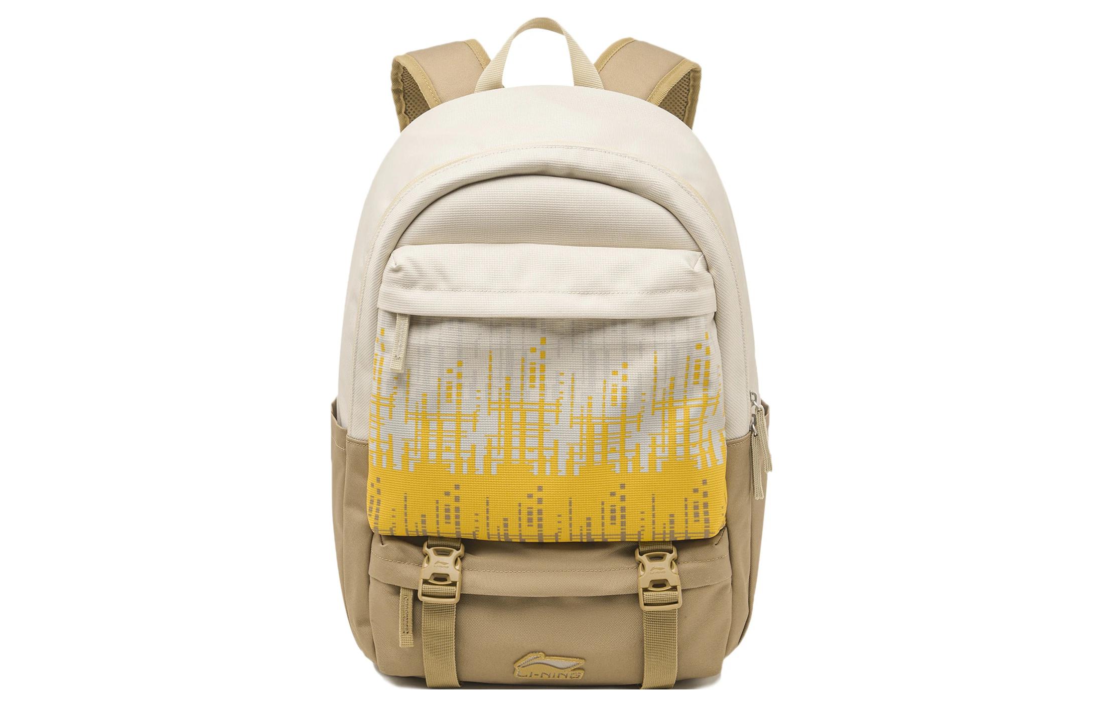 Li Ning Sports Life Collection Athleisure Polyester Backpack Regular Unisex Light Chestnut Brown ABST247-2