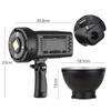 150W COB Stüdyo Işığı LED Video Işığı Fotoğraf Işığı 5500K Renk Sıcaklığı CRI 96 Kısılabilir