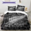 Ropa de cama con patrón de Rugby de los All Blacks Decoración del hogar Regalo de Cumpleaños (1 * funda nórdica + 2 * fundas de almohada, sin núcleo)
