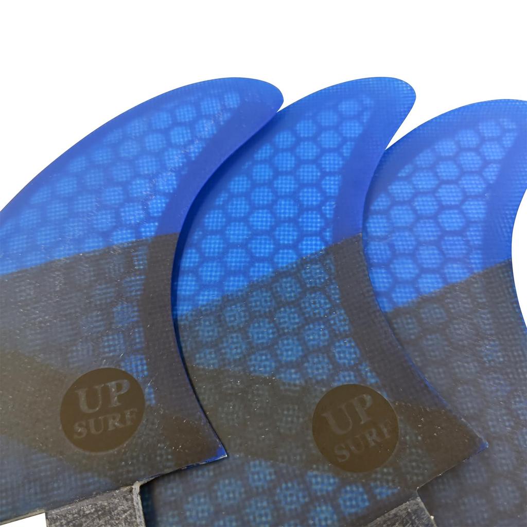 UP SURF Double Tabs Surfboard Fins, Medium G5 Size, FCS, Set of 3, G5 Surfboard Fins (Blue G5)