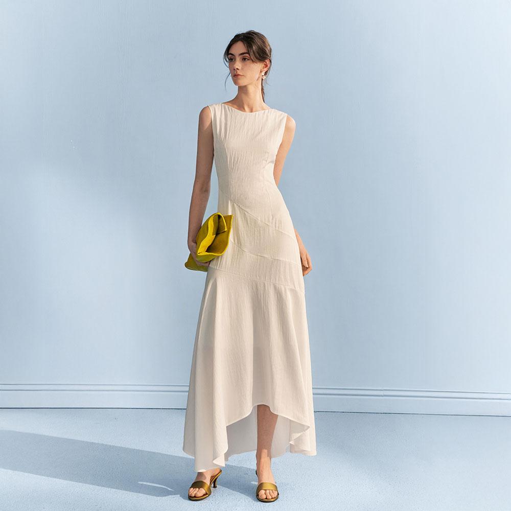 Waiwaiaiem Yy_Waist Seaside White Dress