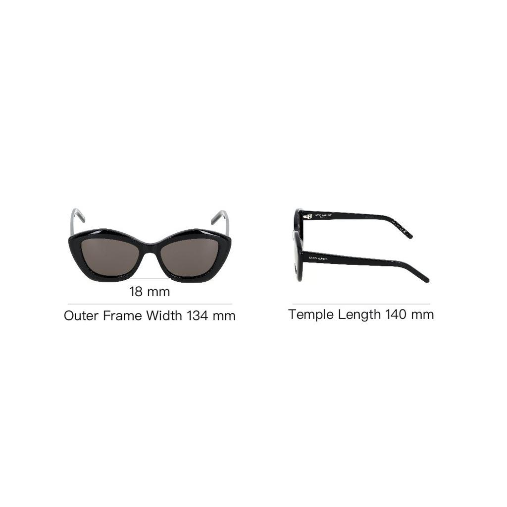 Saint Laurent Side Logo Letter Print Square Sunglasses Unisex sunglasses Black SL-68-001