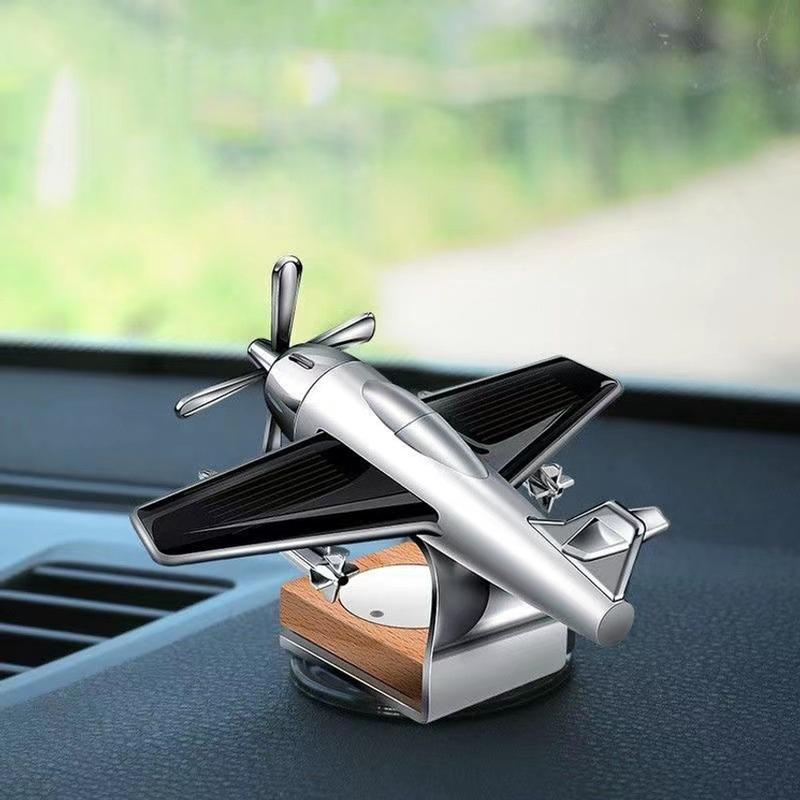 Creative Solar-powered Airplane Aromatherapy Solid Car Rotating Decoration Interior Fragrance Ornament
