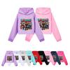 5578 Multi-color Kids Girls Roblox Printed Long Sleeves Hoodies