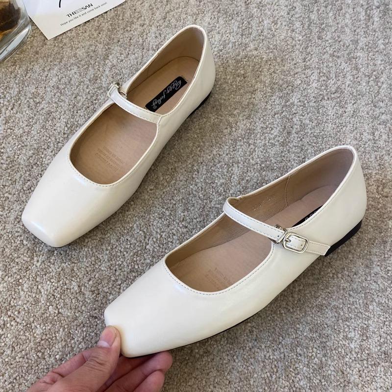 Fashion Flat Shoes for Women Silver Mary Jane Women's Shoes 2025 New Spring Autumn Flat Soft Soled Ballet Scoop Shoes Loafers Women