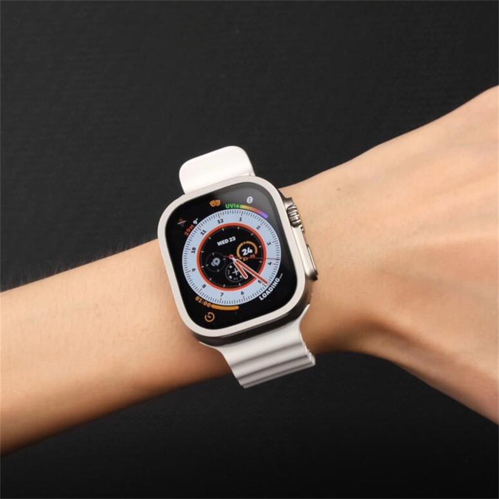 Metal Bumper+Tempered Glass For Apple Watch Ultra 49mm band Screen Protector Anti-Scratch HD Full Film iWatch Ultra 49 mm strap
