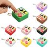 Sushi-Box Fidget Clicker 3D-gedruckter Clicker, 4 Fächer Bento Finger-Stressabbau-Spielzeug mit Perlenkette, Druckknopf-Rucksackanhänger zur Linderung