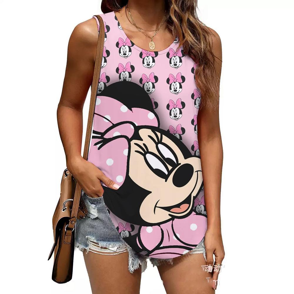 Fashion Printed Top Casual Loose Sleeveless T-Shirts Women’s